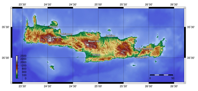 Topografisk karta Kreta